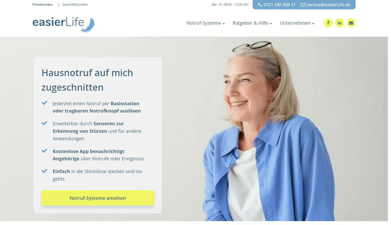 Website der Firma easierLife GmbH