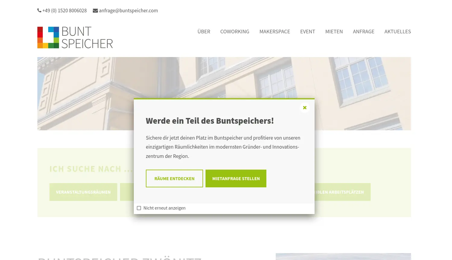 Website der Firma Buntspeicher Zwönitz GmbH