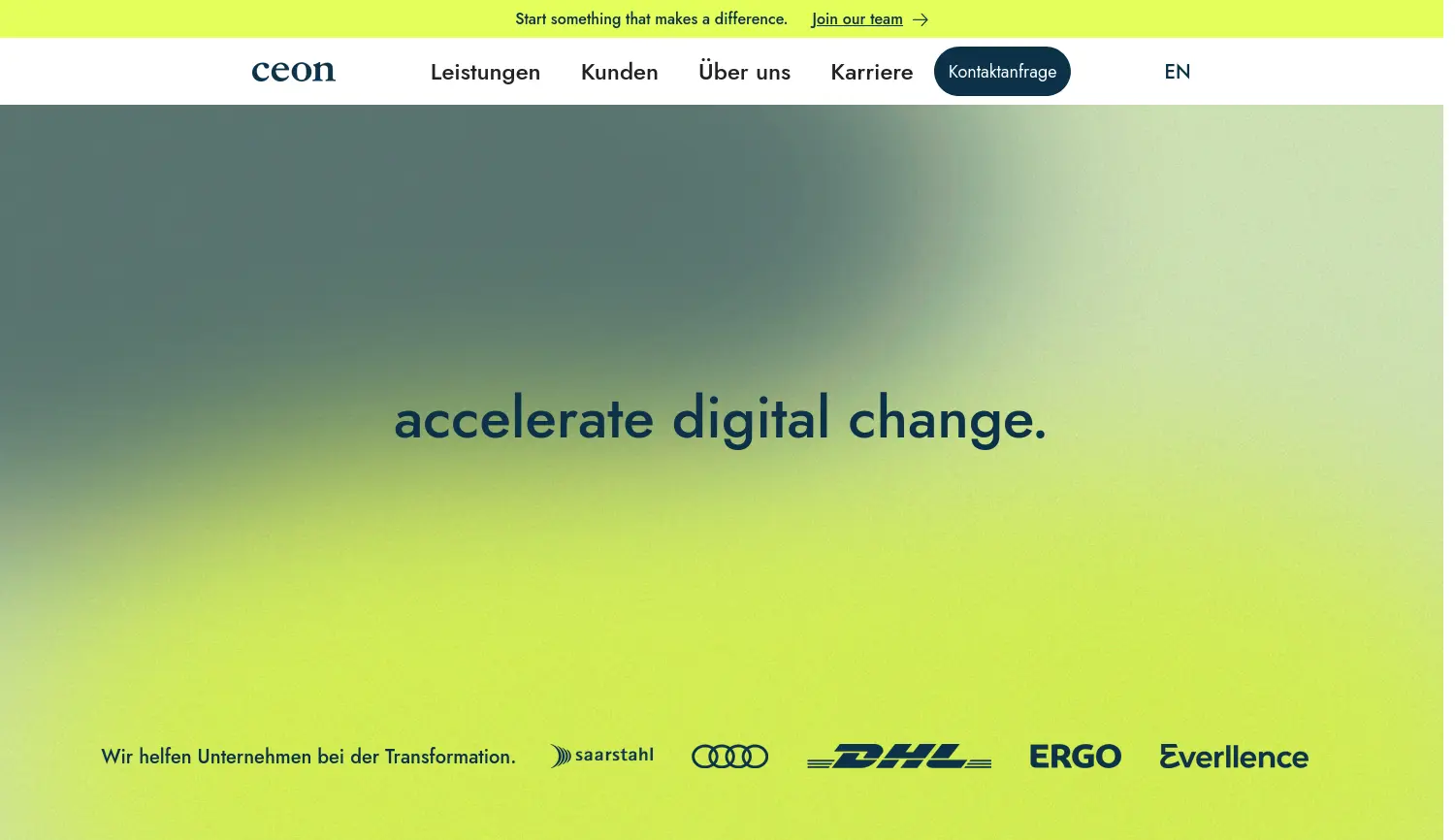 Website der Firma ceon GmbH