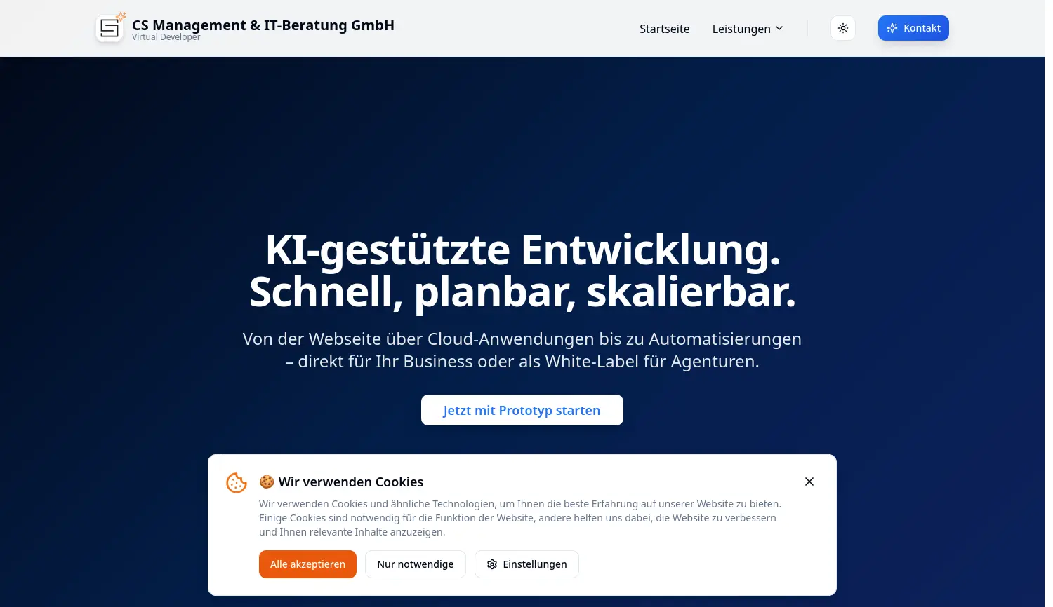 Website der Firma CS Management & IT-Beratung GmbH