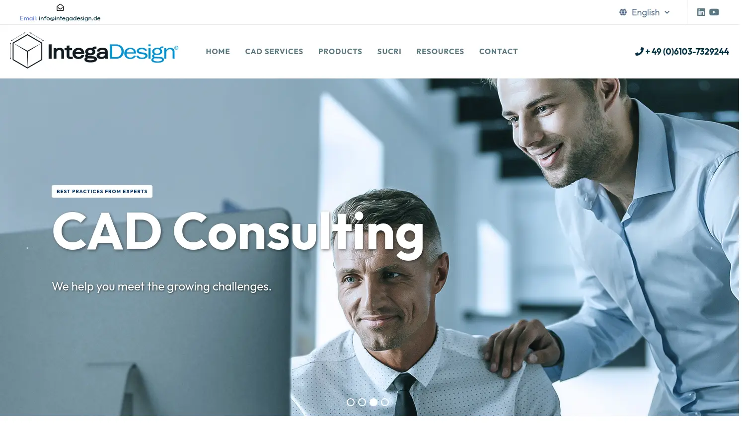 Website der Firma IntegaDesign GmbH