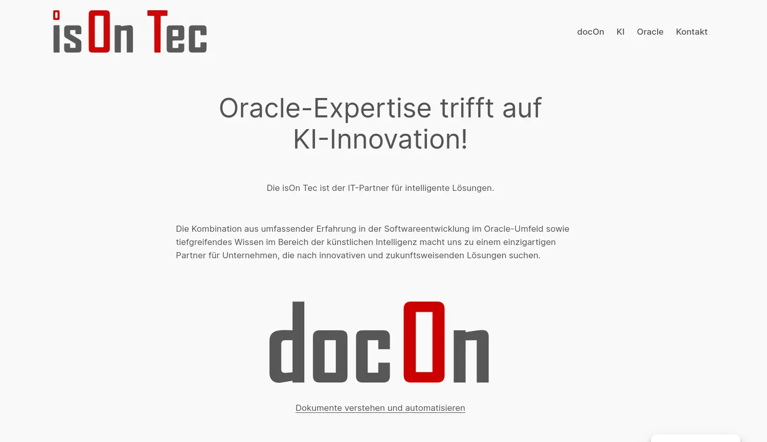 Website der Firma isOn Tec GmbH