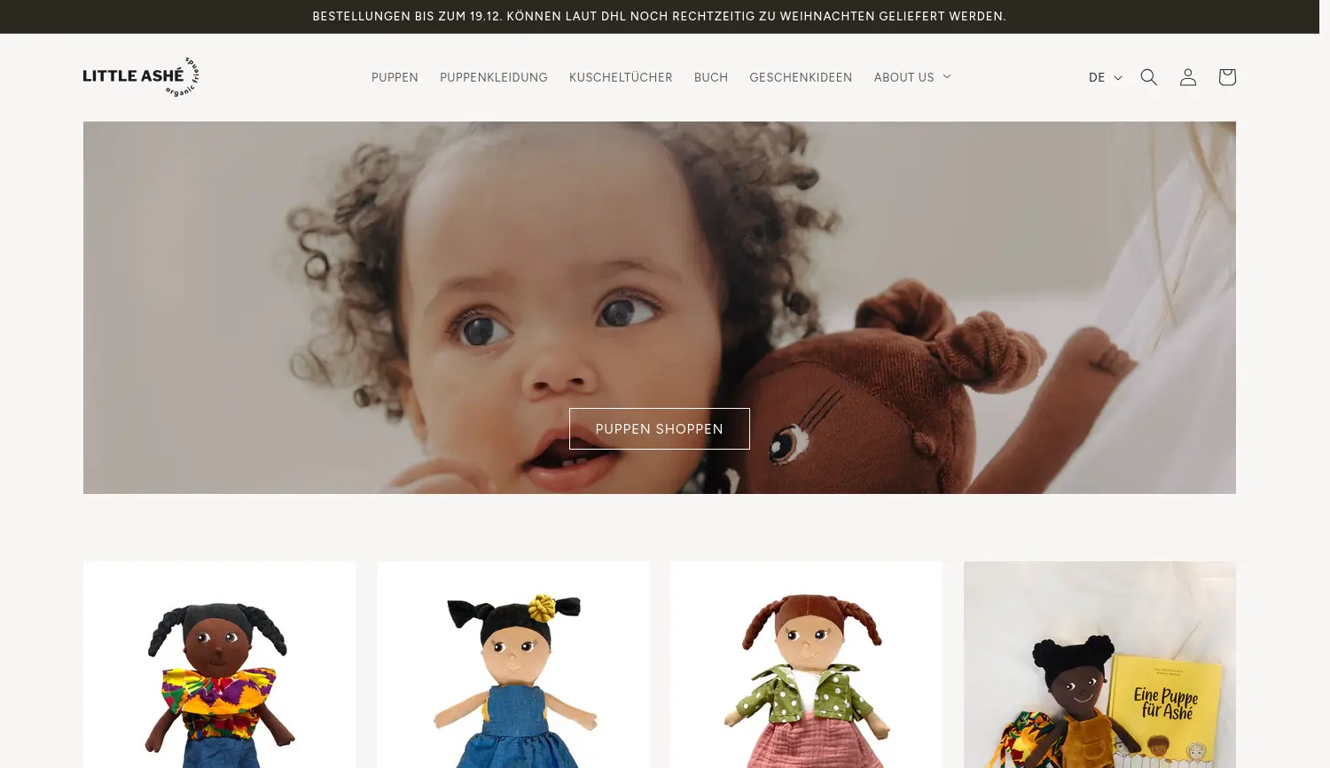 Website der Firma LITTLE ASHÉ GmbH