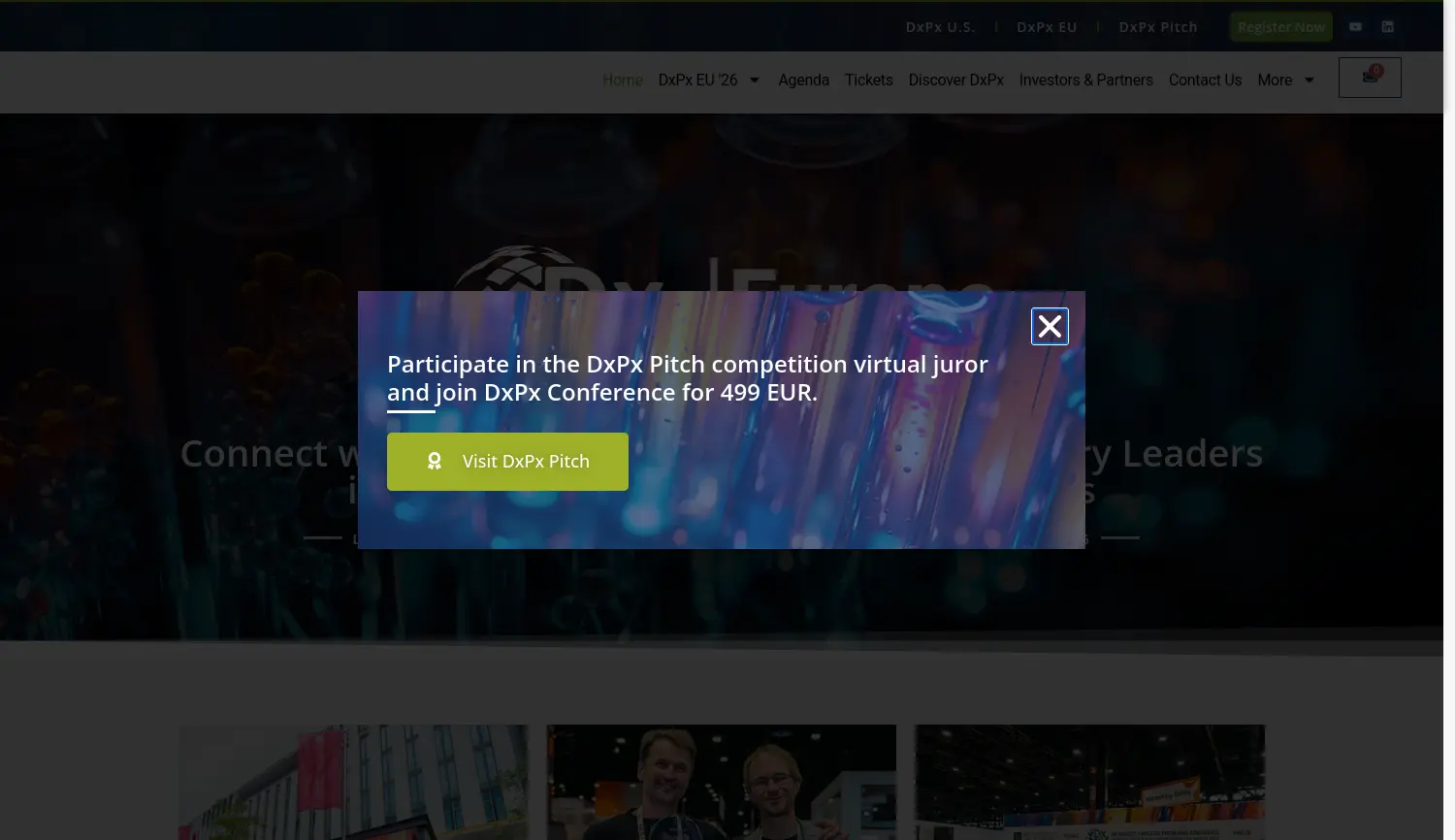 Website der Firma DxPx Conference