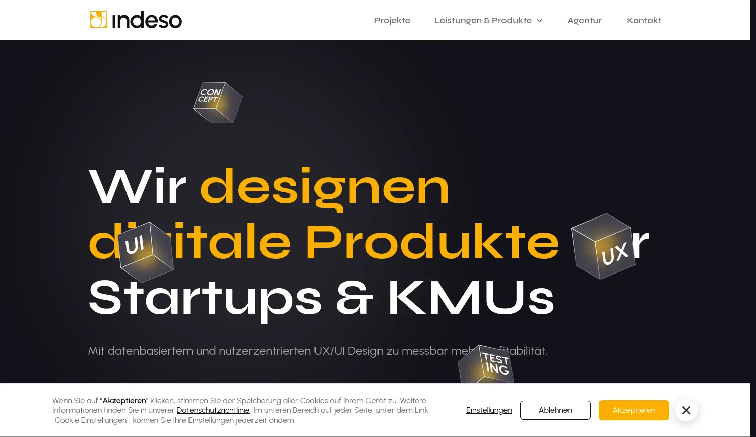 Website der Firma indeso