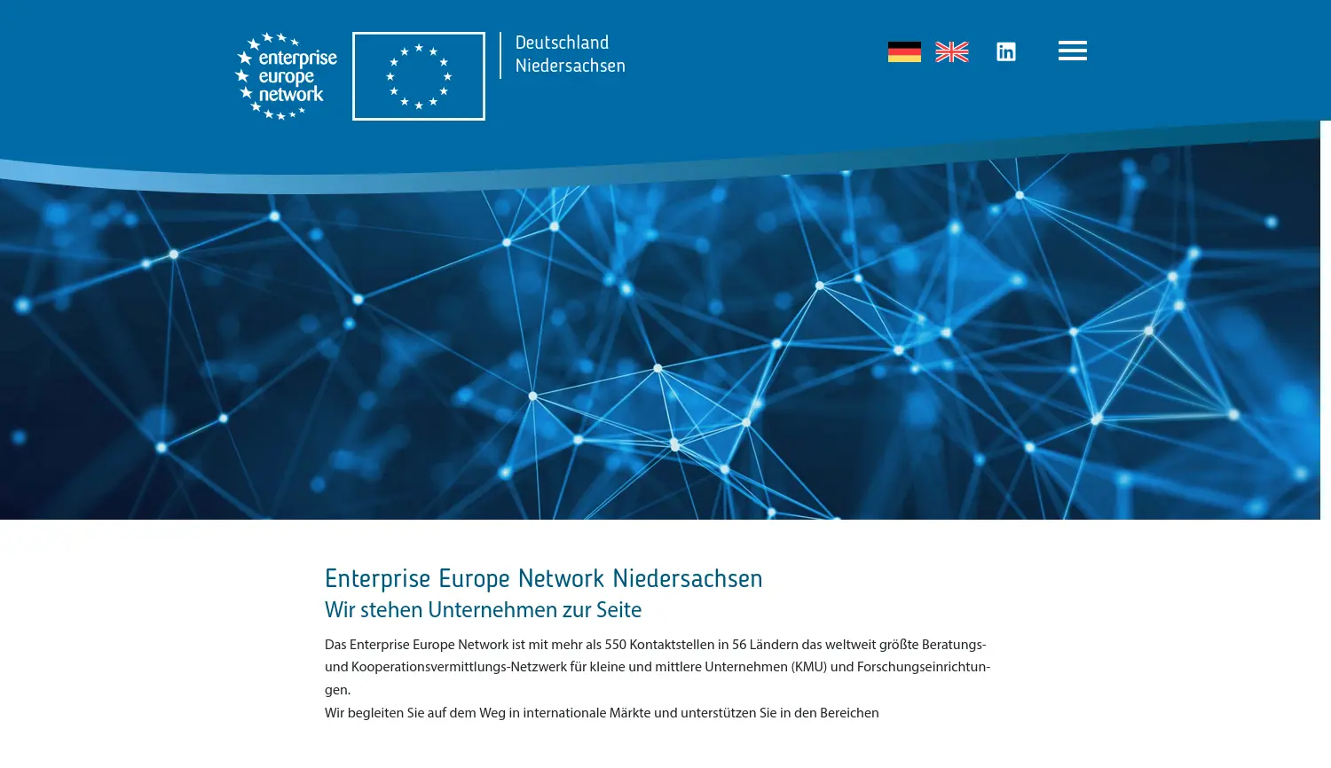 Website der Firma Enterprise Europe Network Niedersachsen