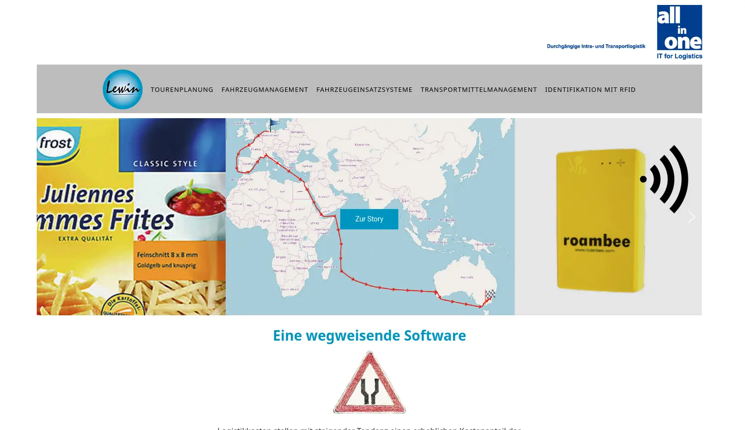 Website der Firma aio IT for Logistics GmbH