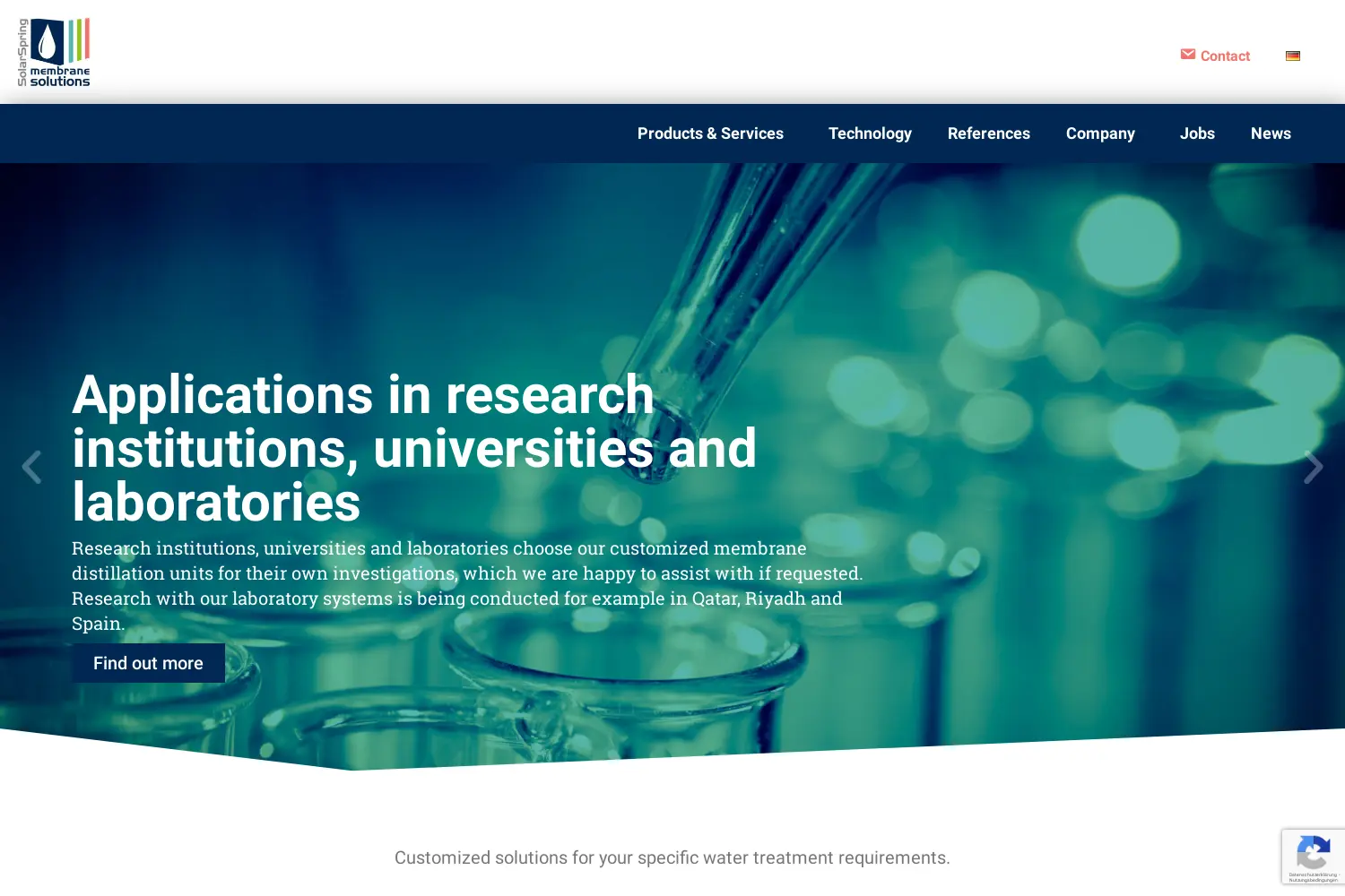 Website der Firma SolarSpring GmbH