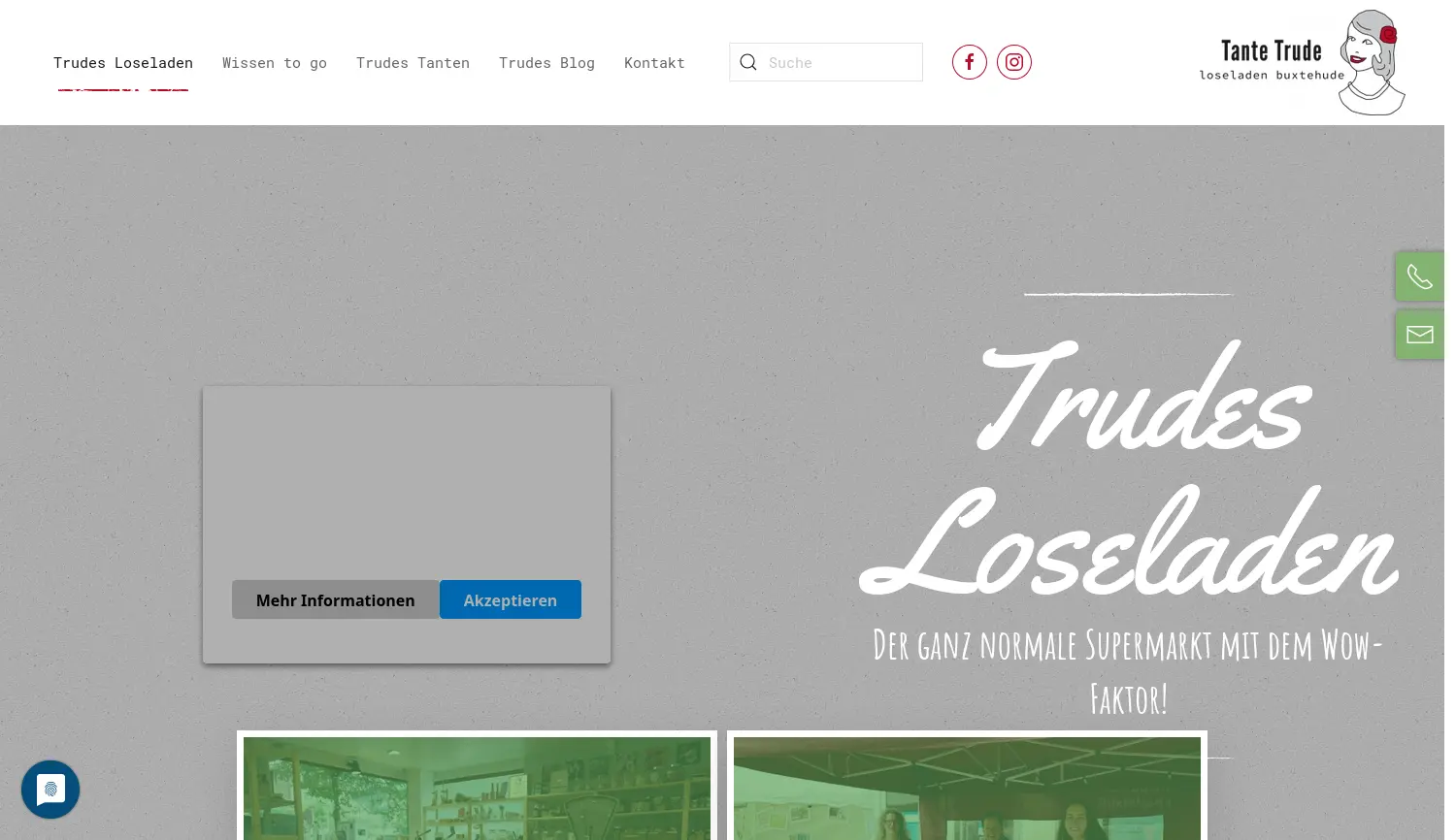 Website der Firma Tante Trude GbR