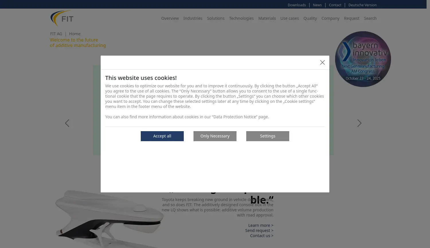 Website der Firma FIT AG