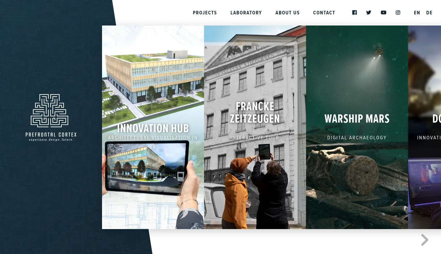 Website der Firma prefrontal cortex GmbH