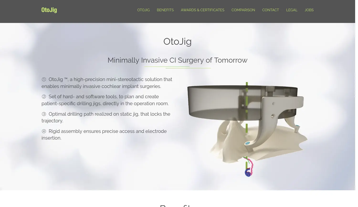 Website der Firma OtoJig GmbH