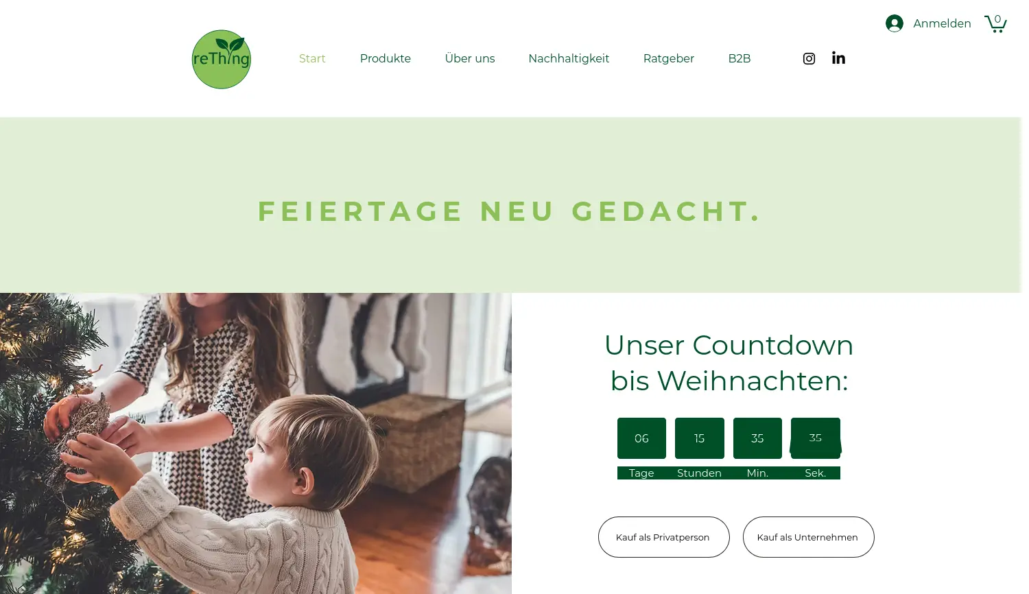 Website der Firma reThing UG (haftungsbeschränkt)