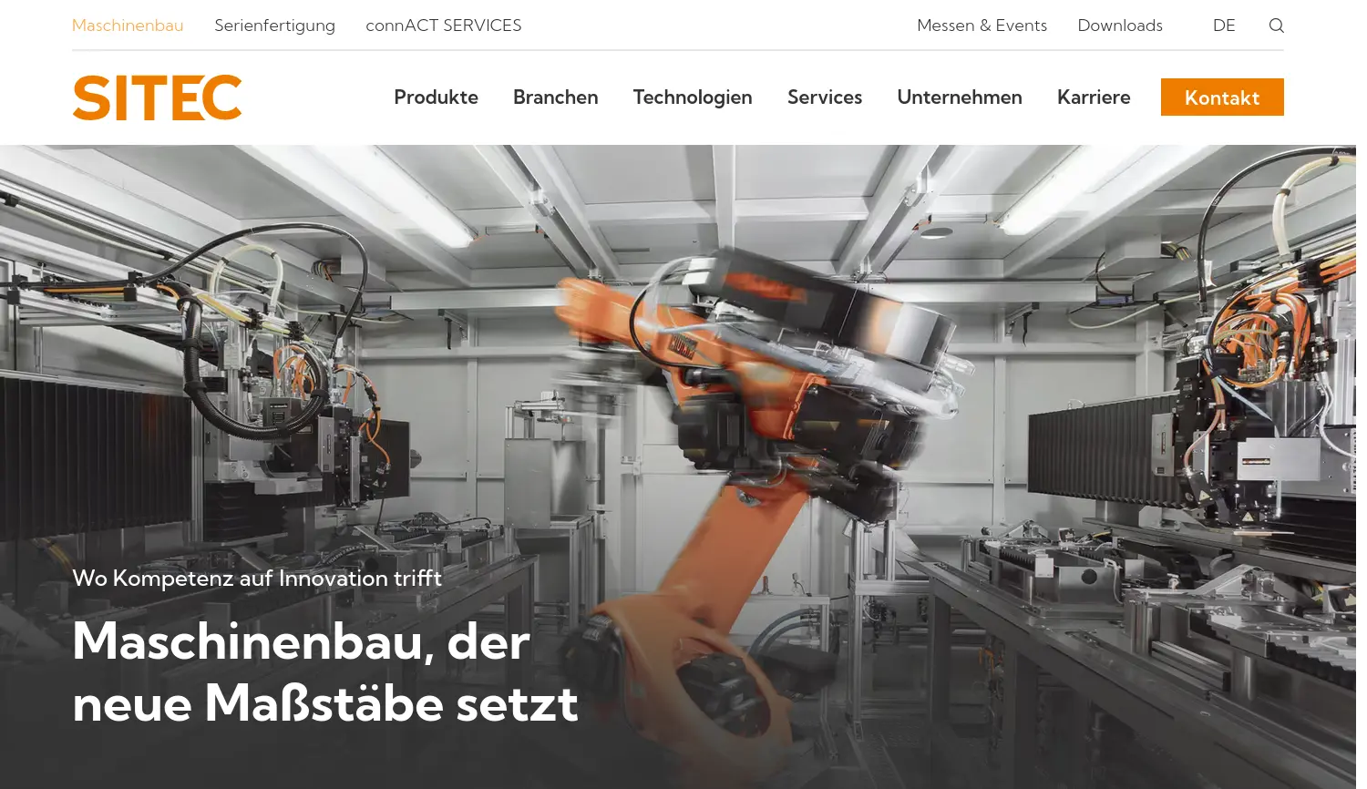 Website der Firma SITEC Industrietechnologie GmbH