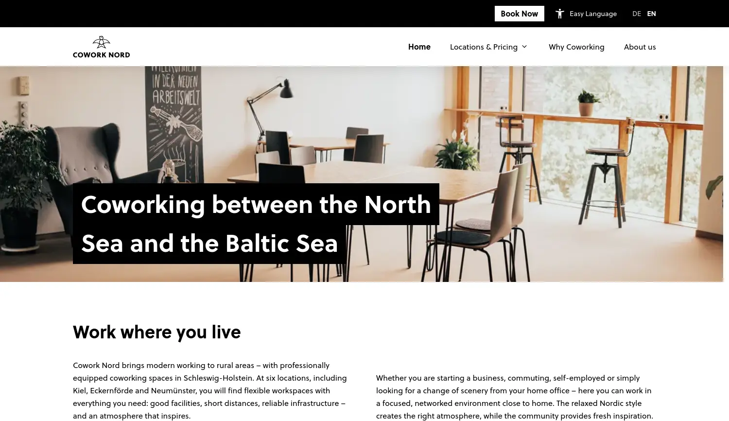 Website der Firma Wirtschaftsförderung Rendsburg-Eckernförde (Projektträger)