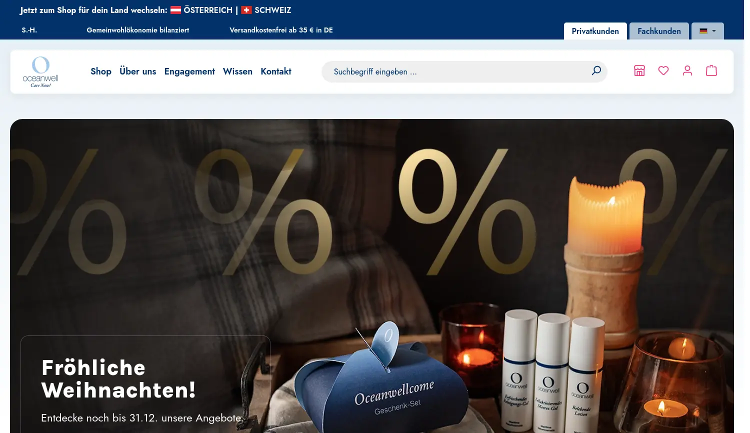 Website der Firma oceanBASIS GmbH