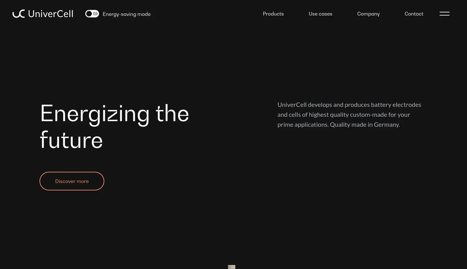 Website der Firma UniverCell Holding GmbH