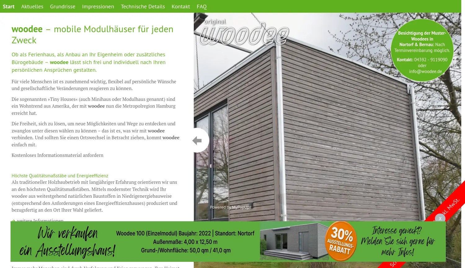 Website der Firma woodee