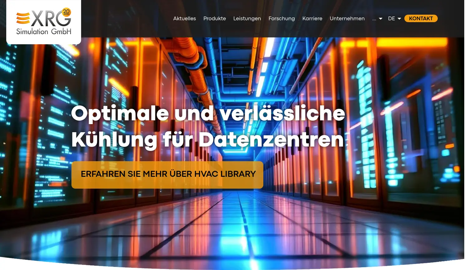 Website der Firma XRG Simulation GmbH