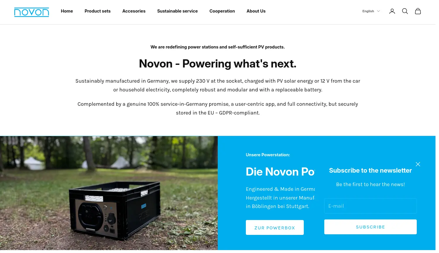 Website der Firma Novon Energy