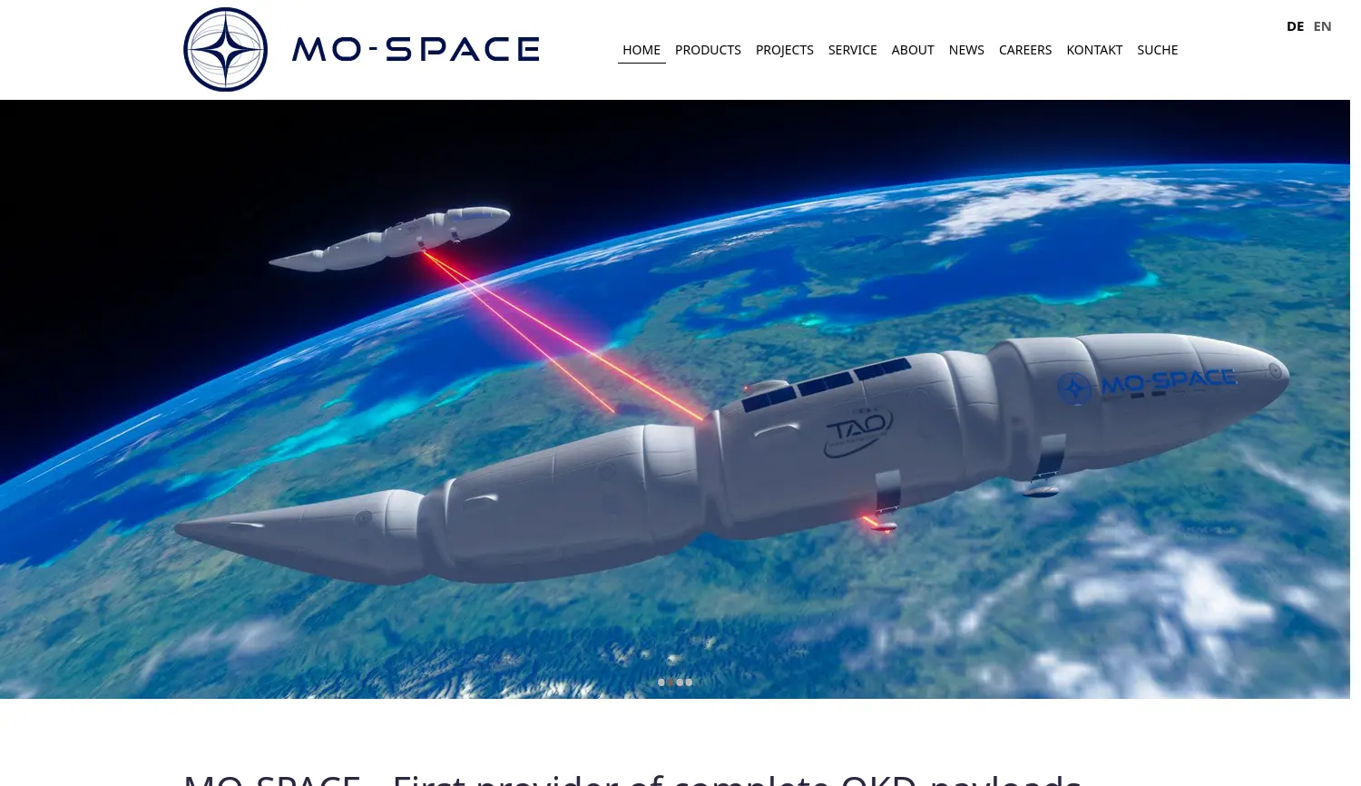 Website der Firma MO-SPACE Raumfahrttechnik GmbH