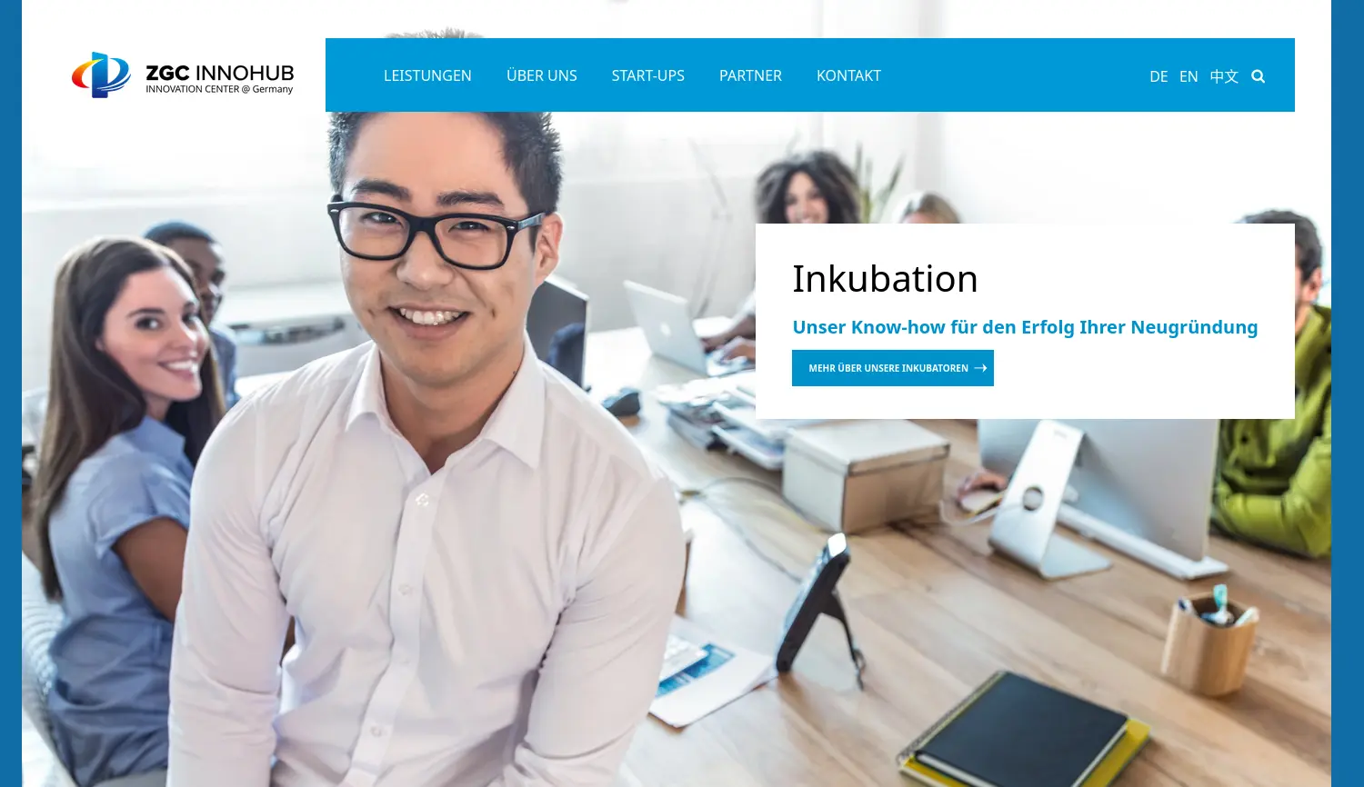 Website der Firma Beijing Zhongguancun Science Park International (Germany) GmbH