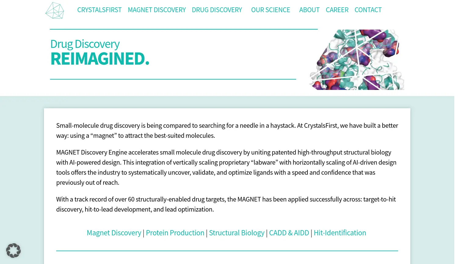 Website der Firma CrystalsFirst GmbH