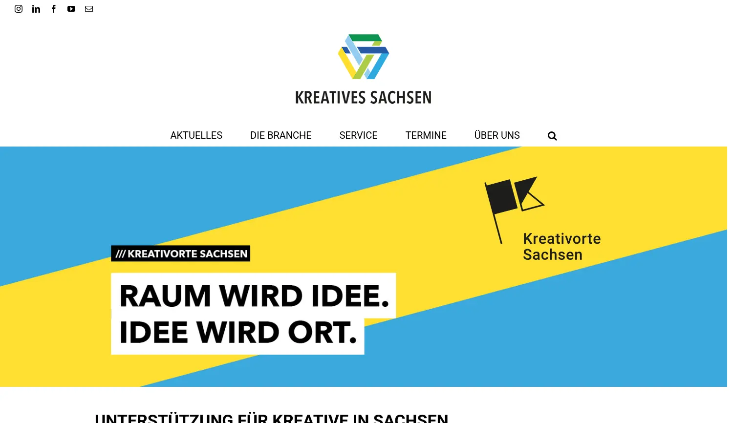 Website der Firma Landesverband der Kultur- und Kreativwirtschaft Sachsen e.V. (Träger)