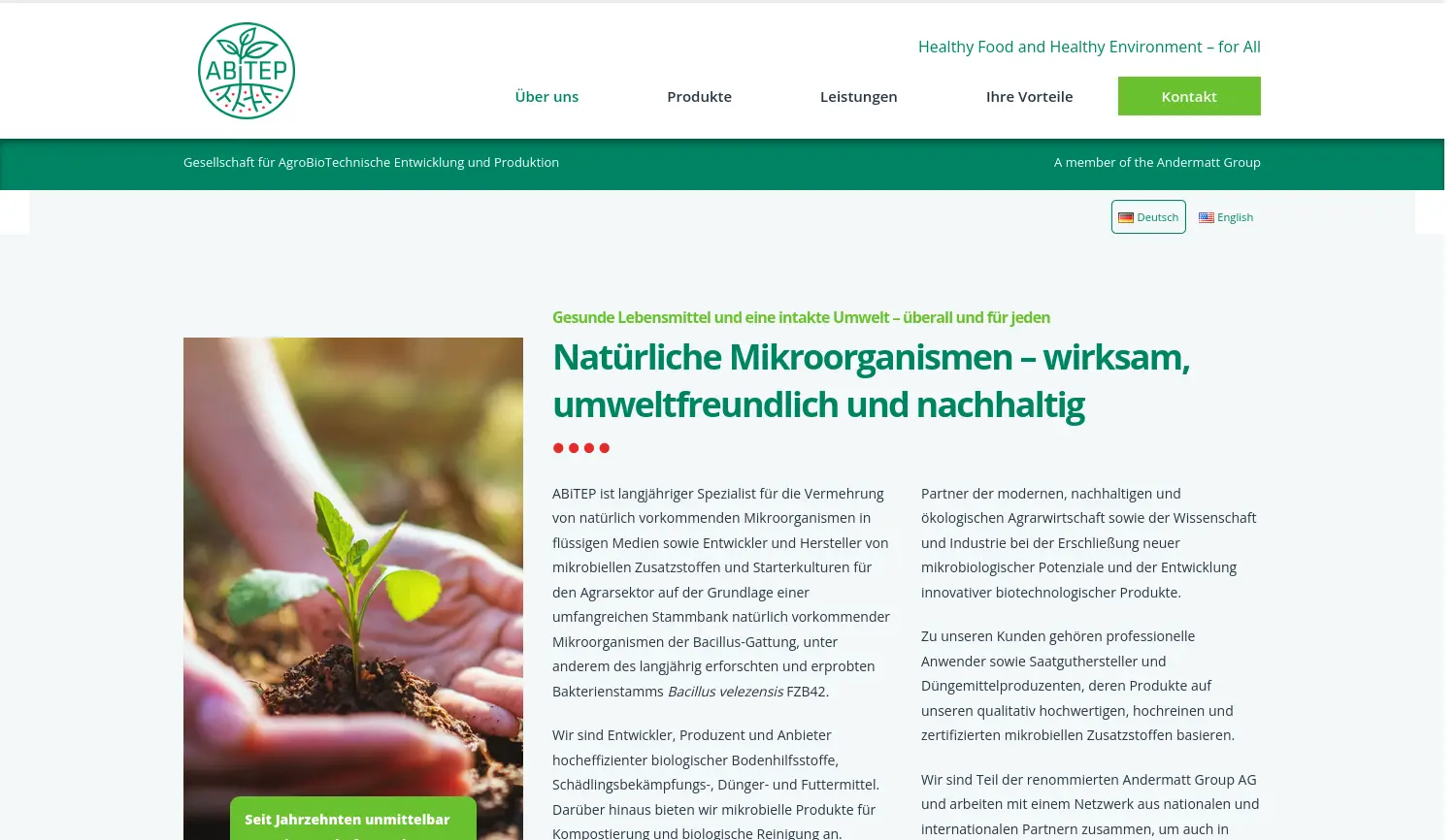 Website der Firma ABiTEP GmbH