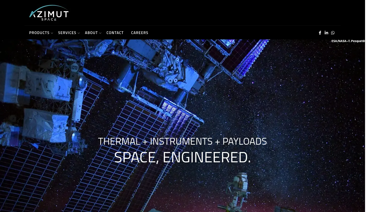 Website der Firma Azimut Space GmbH