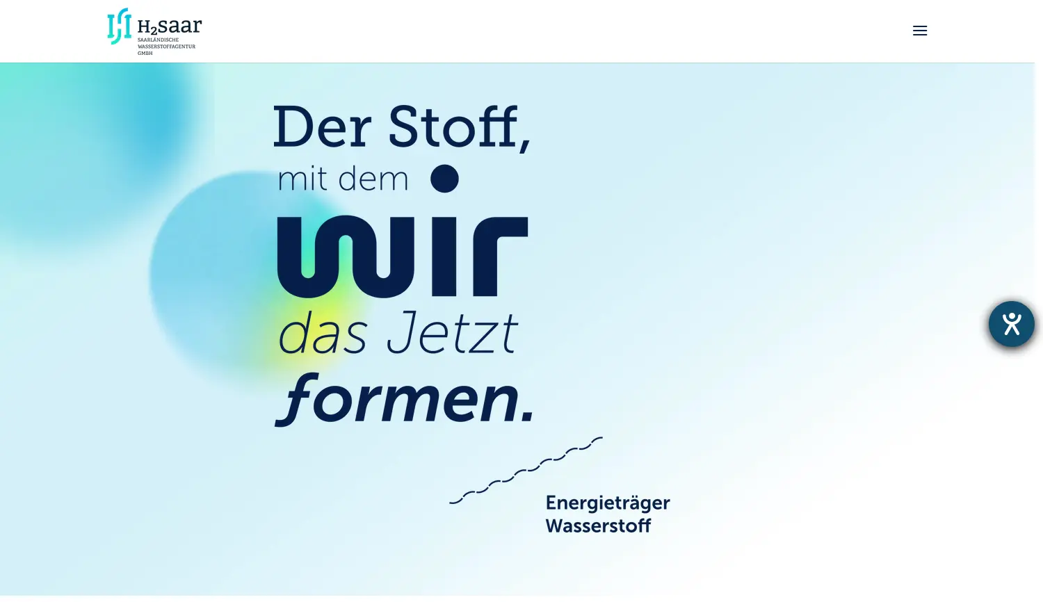 Website der Firma Saarländische Wasserstoffagentur GmbH