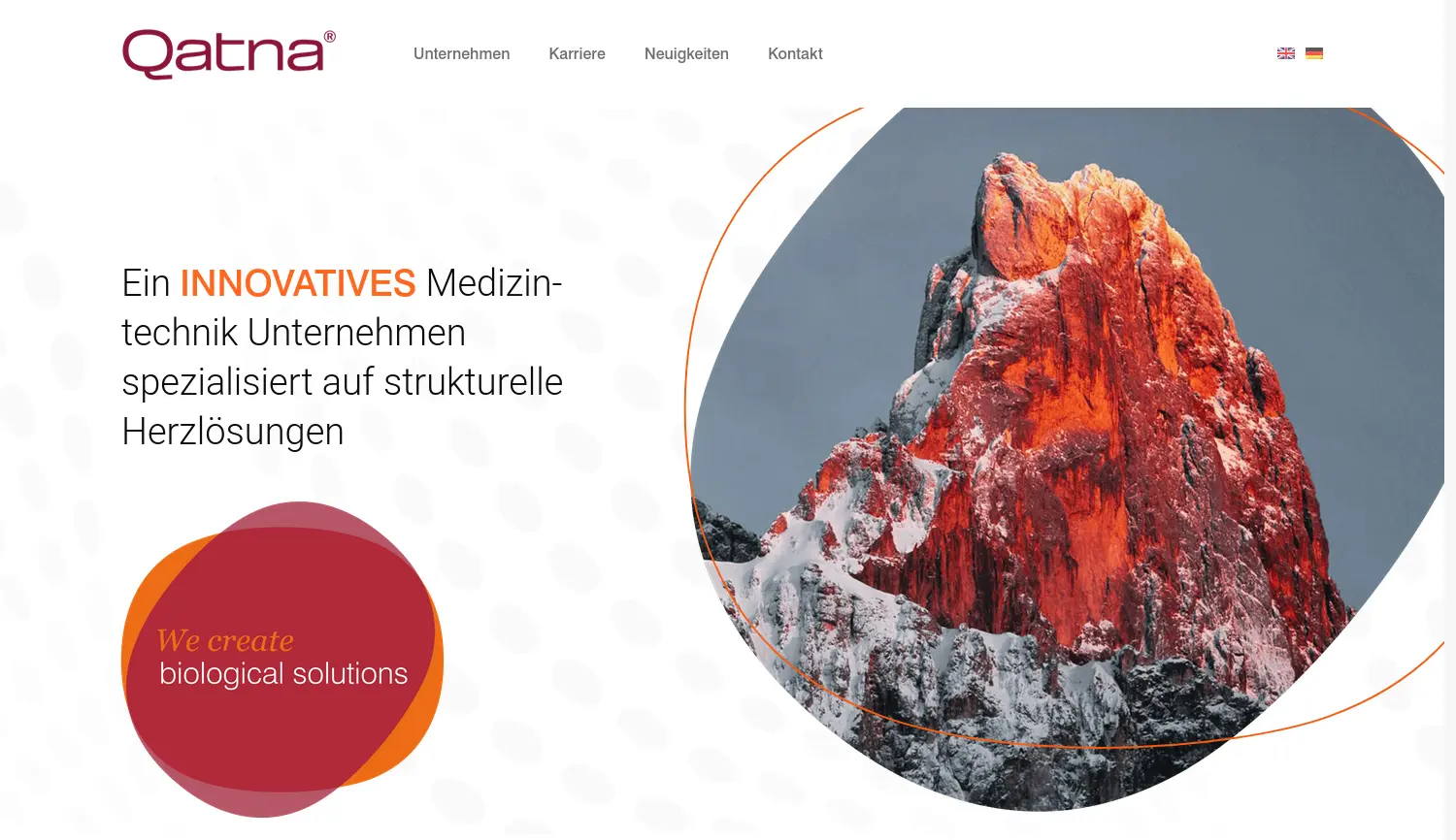 Website der Firma Qatna Medical GmbH