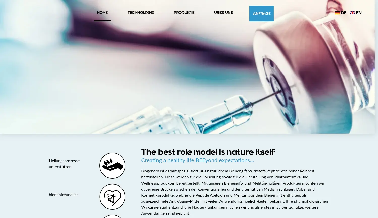 Website der Firma Biogenom