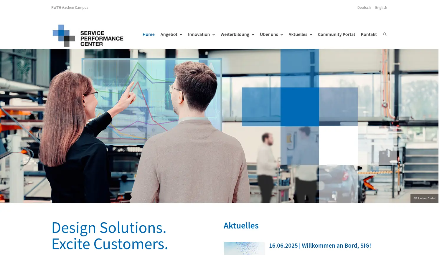 Website der Firma FIR Aachen GmbH