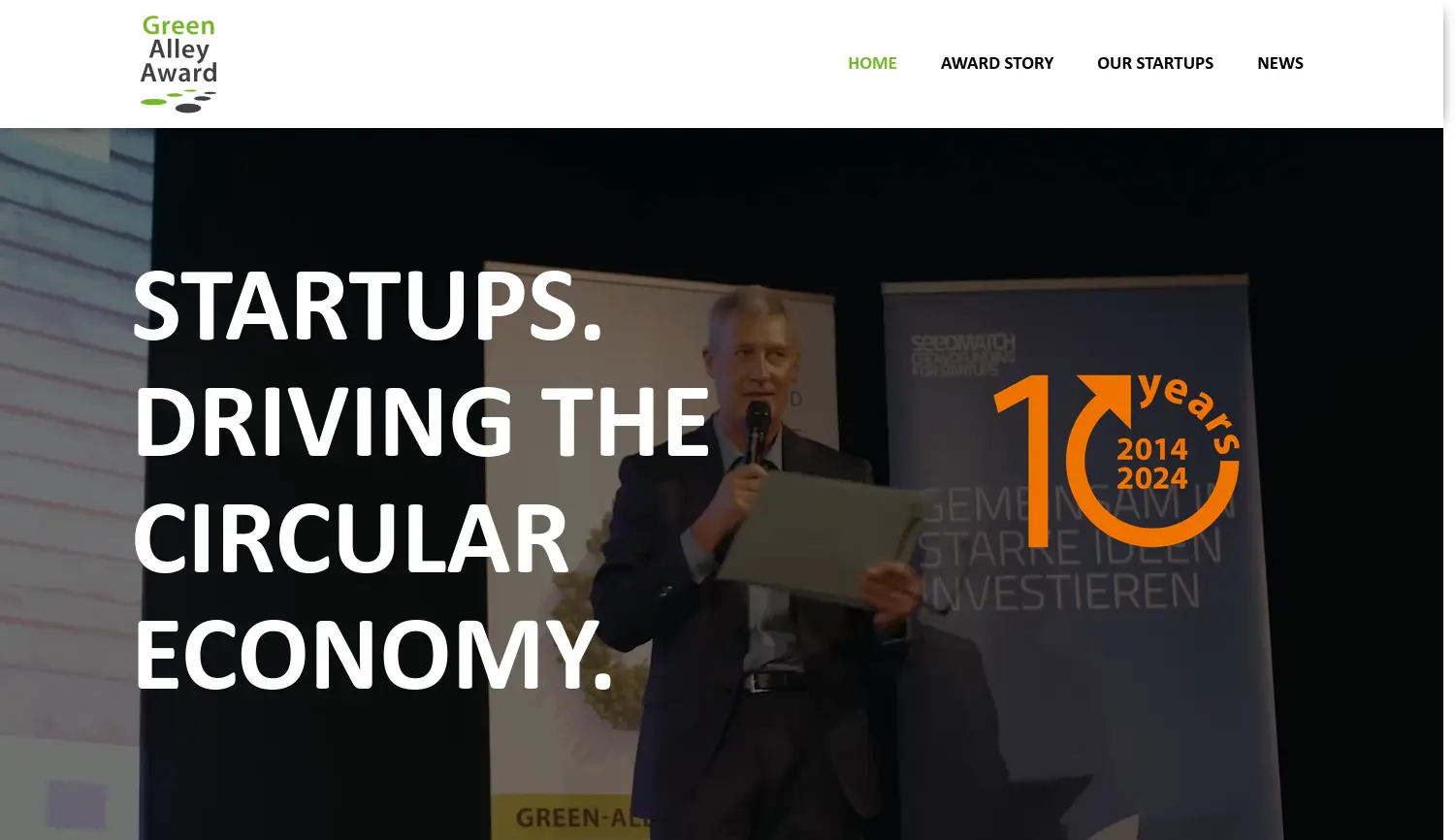 Website der Firma Green Alley Award