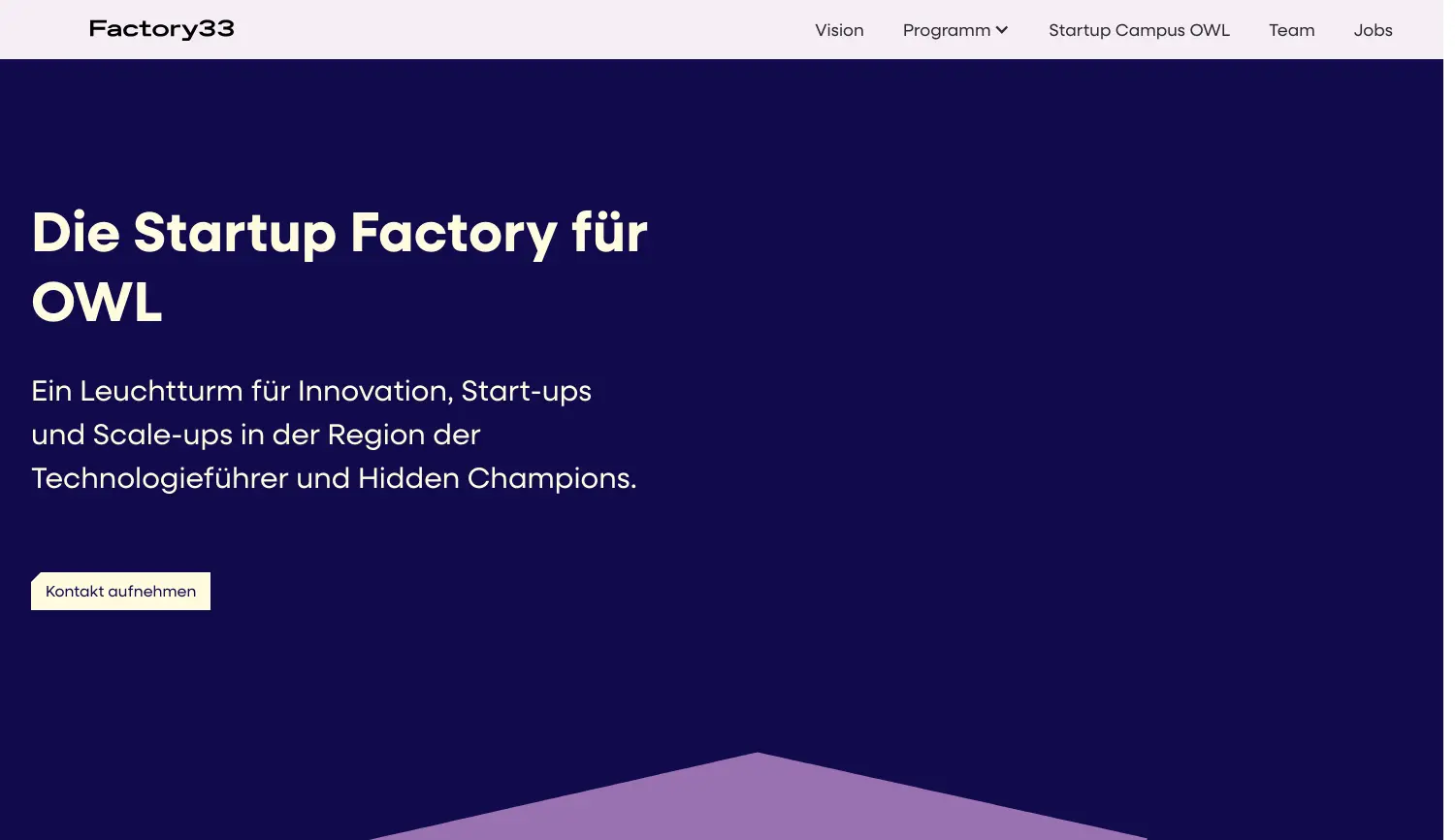 Website der Firma Factory33 Ecosystem