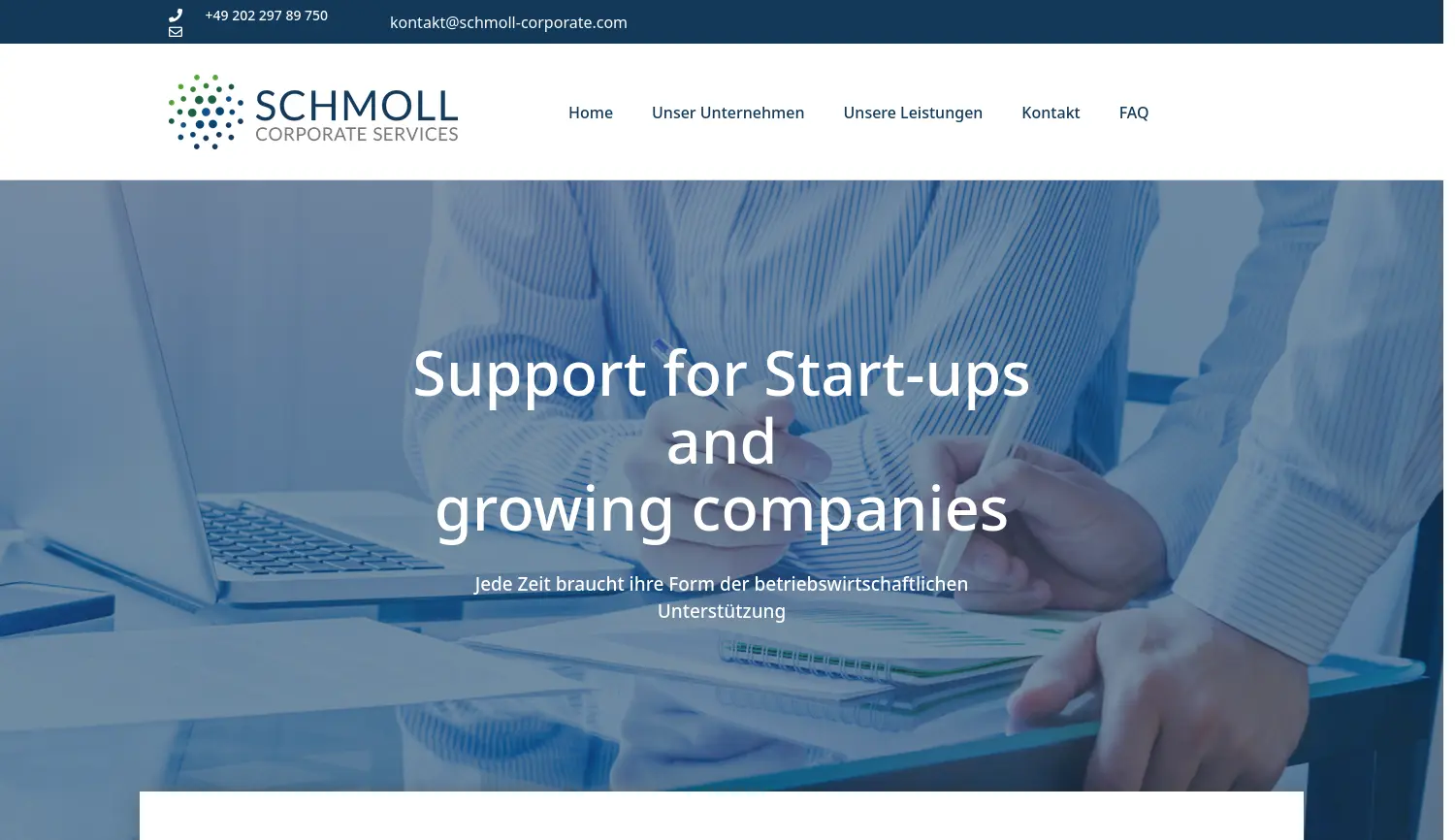 Website der Firma Schmoll Corporate Services GmbH