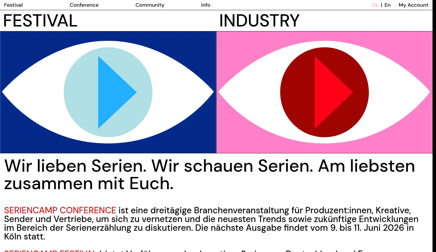 Website der Firma Seriencamp