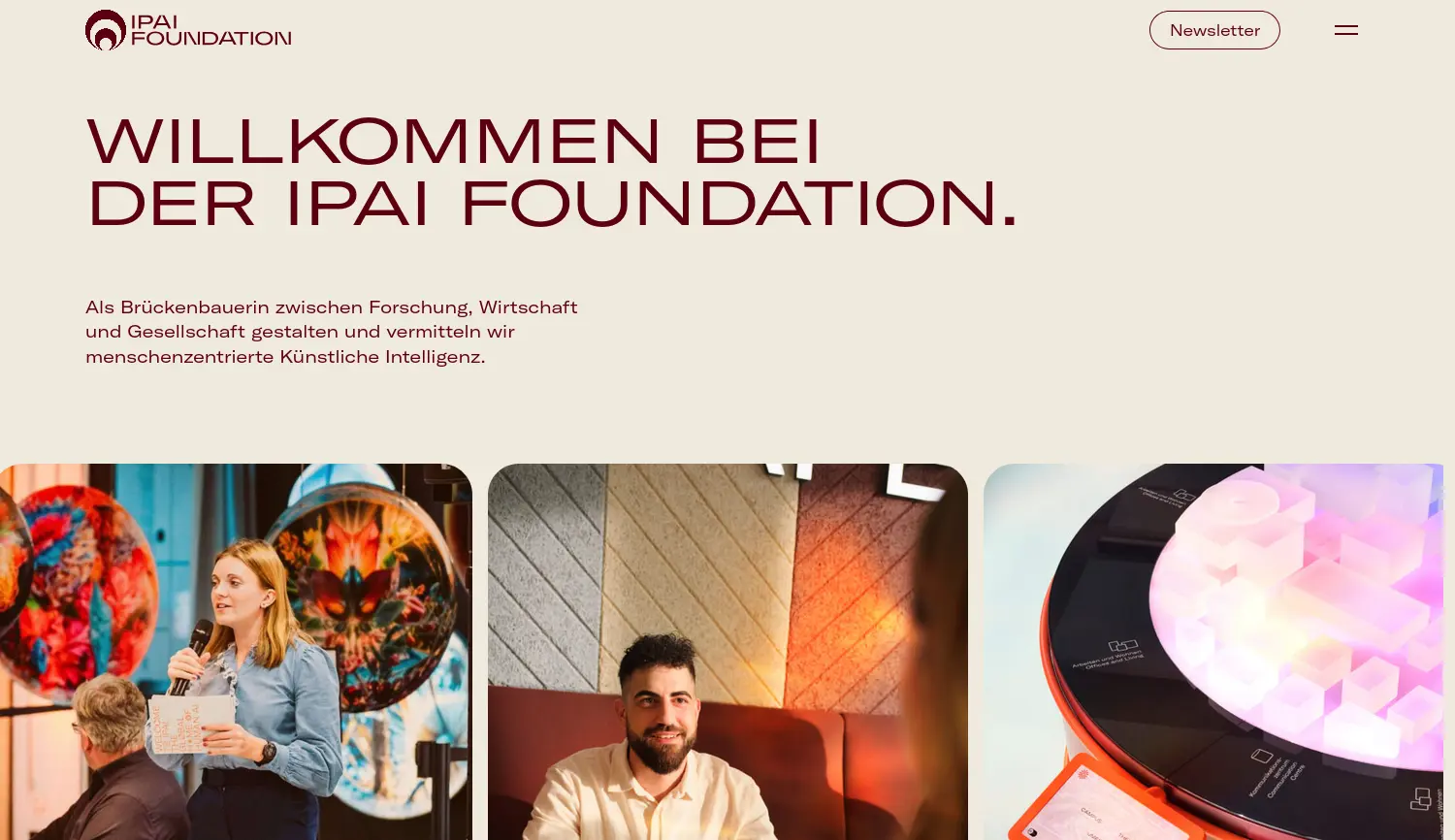Website der Firma IPAI Foundation gGmbH