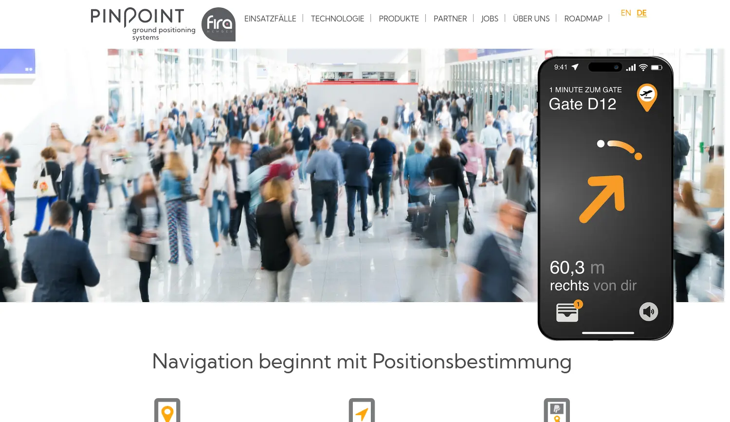 Website der Firma Pinpoint GmbH