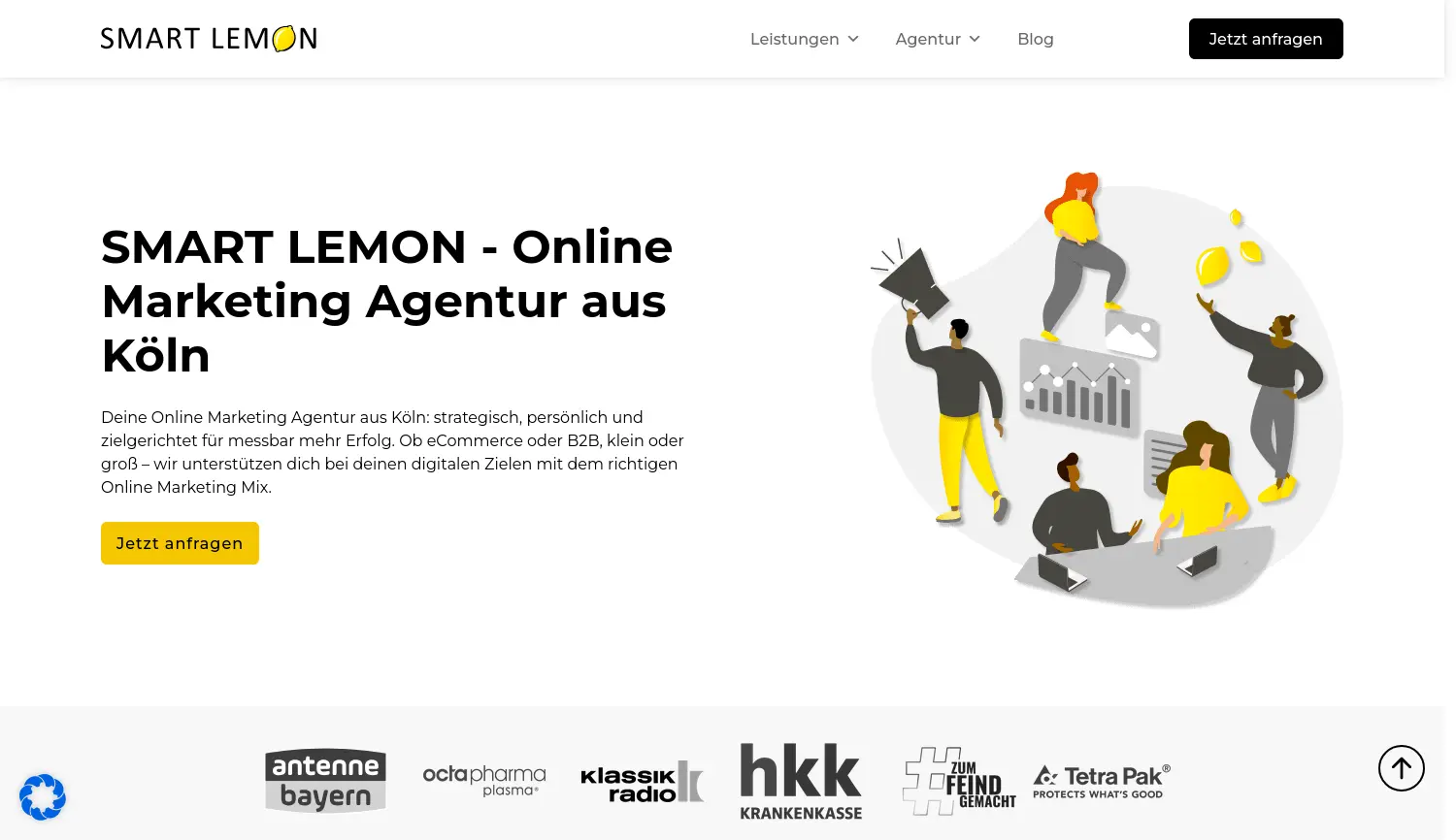 Website der Firma SMART LEMON