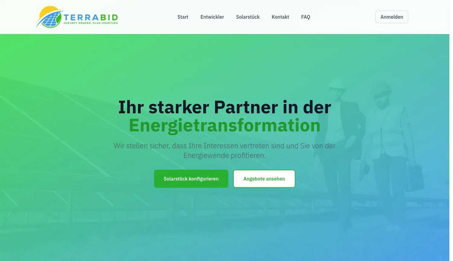 Website der Firma TerraBid GmbH