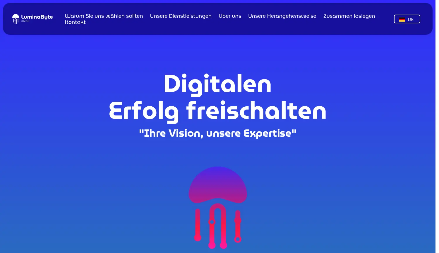 Website der Firma LuminaByte GmbH