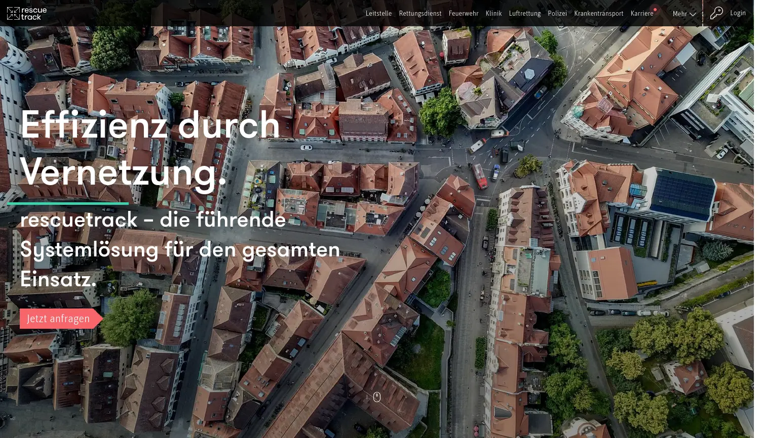 Website der Firma rescuetrack GmbH