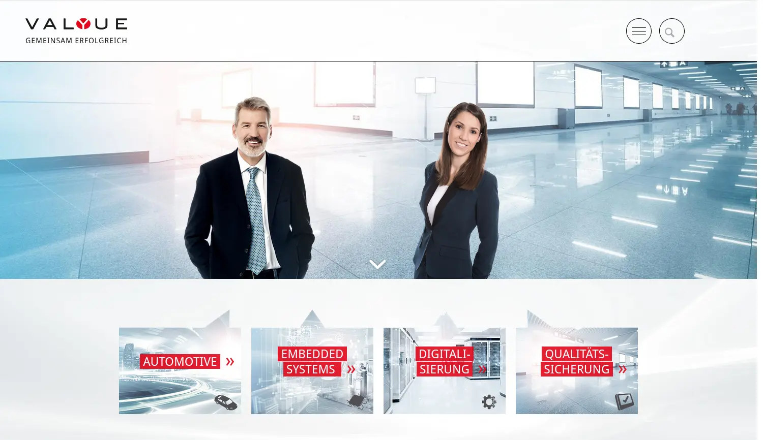 Website der Firma Valyue Consulting GmbH
