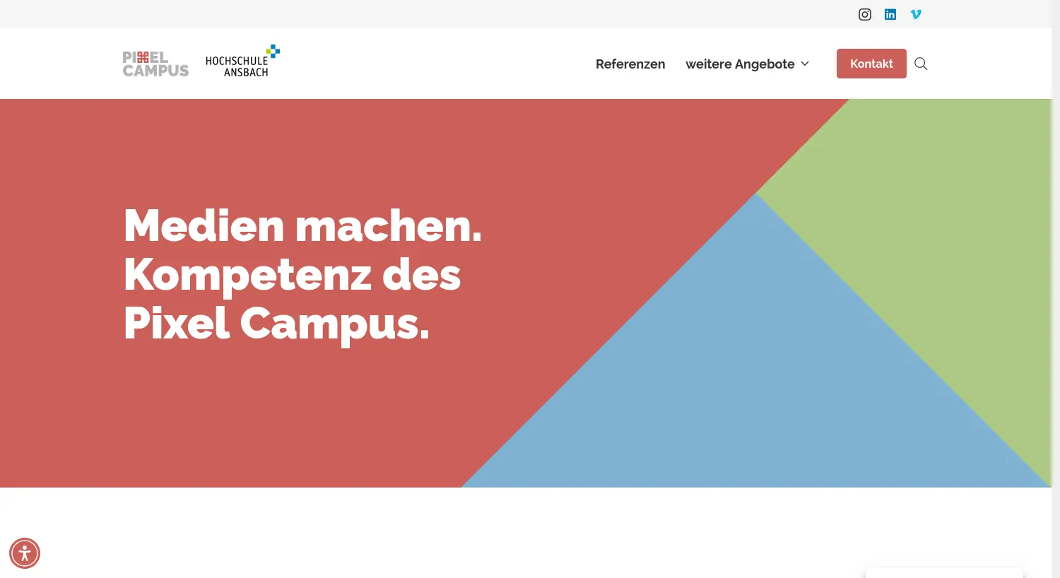 Website der Firma Medienkompetenzzentrum der Hochschule Ansbach