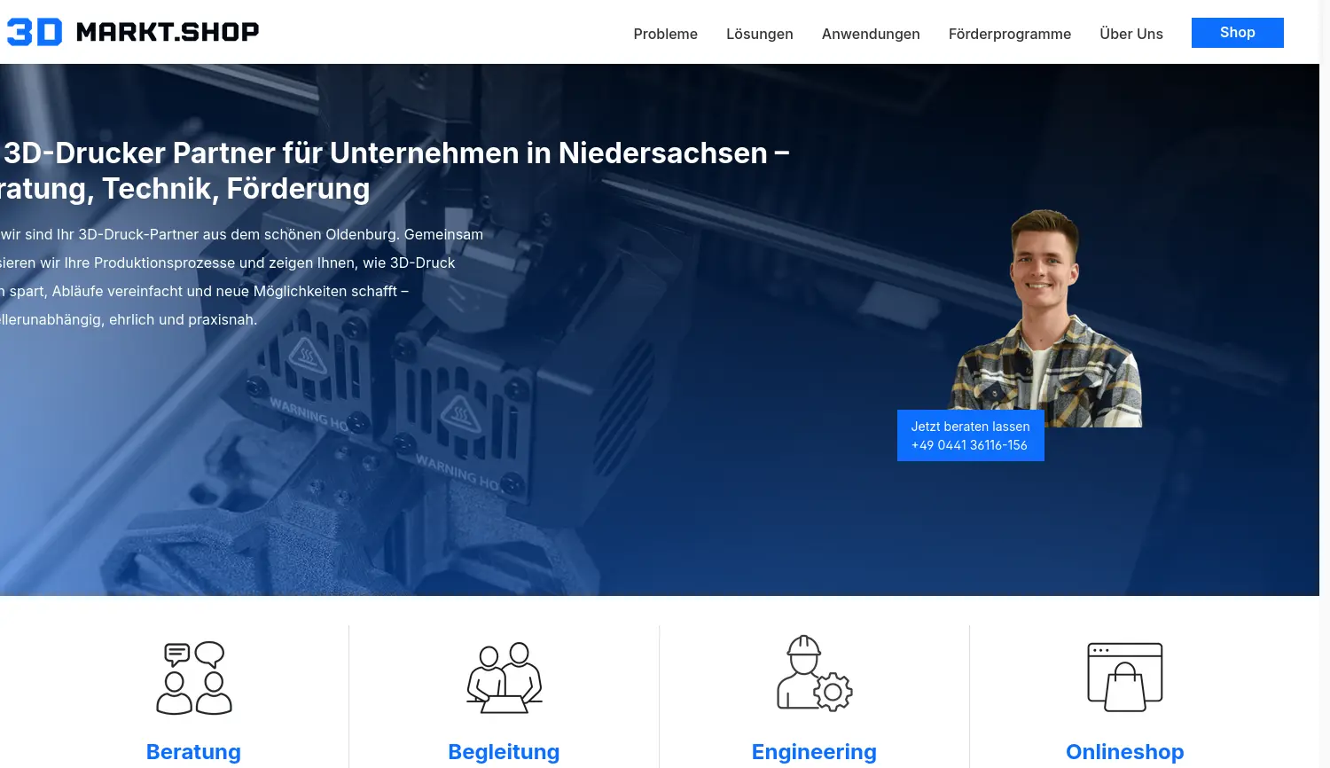 Website der Firma 3D Markt.Shop e.K.