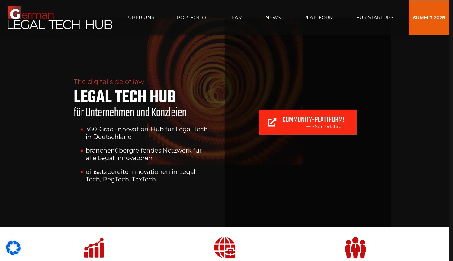 Website der Firma German Legaltech Hub GmbH