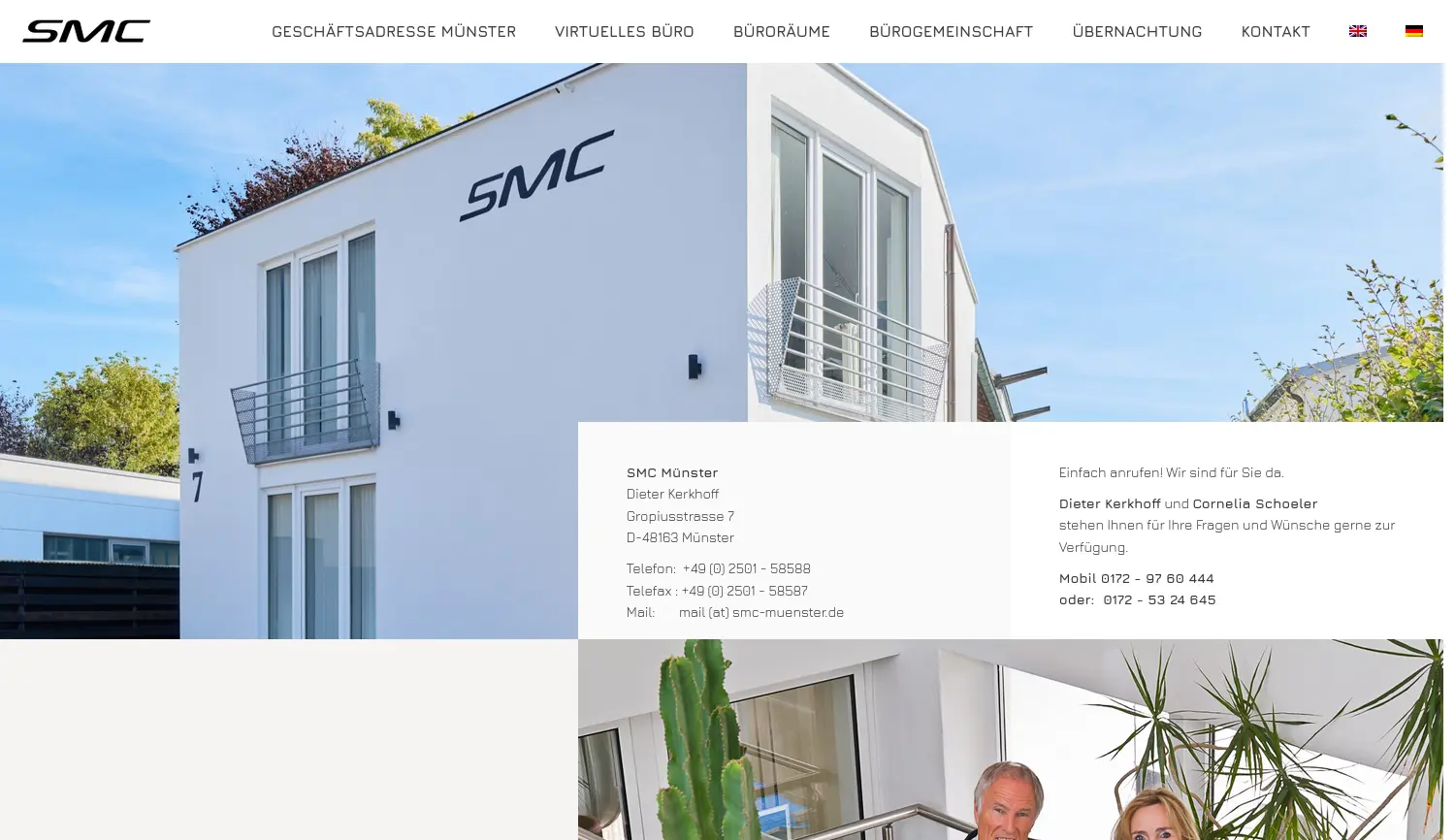 Website der Firma SMC Münster