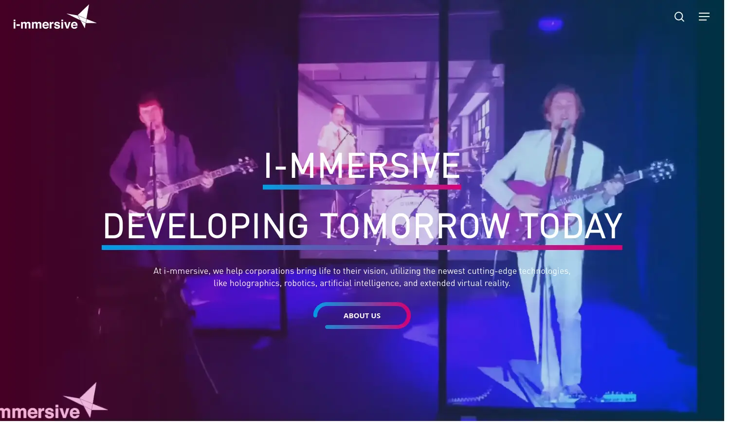 Website der Firma I-mmersive GmbH